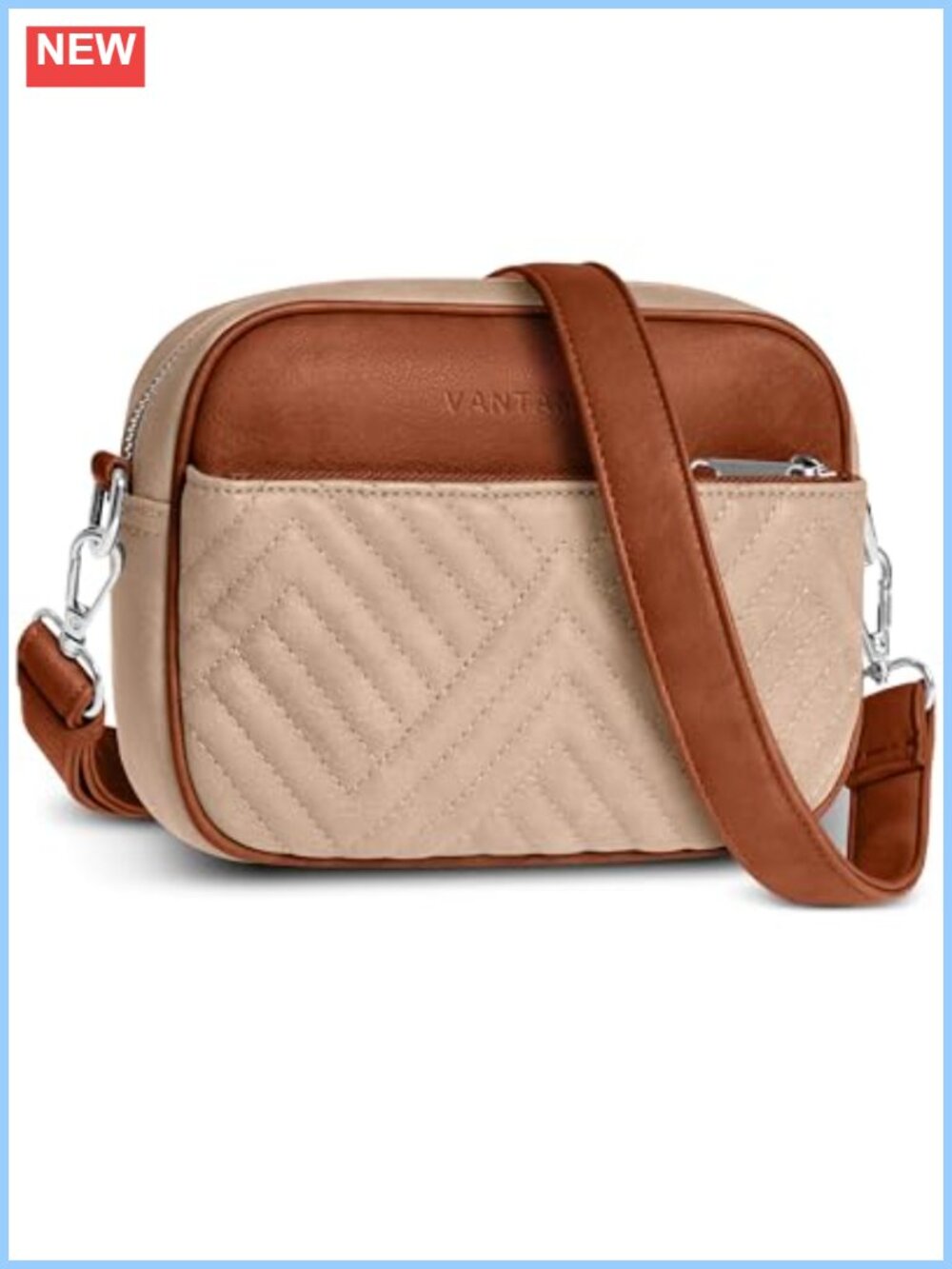 Quilted Crossbody Bag Faux Leather Anti-Pickpocket Travel Purse